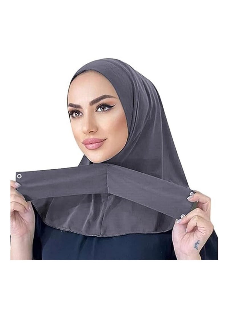 Fashion Muslim Hijab for Women Instant Snap Fastener Hijab Inner Cap Full Cover Head Wraps Scarf Islam Turban Caps - Image 1
